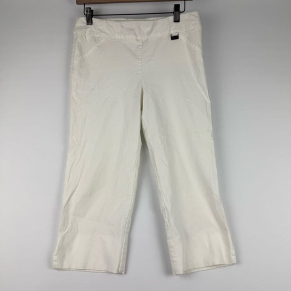 Michael Tyler Women’s White Straight-Leg Capri Pants – Size 10 - Picture 1 of 6